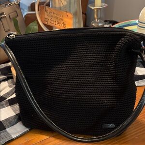 The Sak women’s black shoulder crochet purse